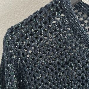 Trouve Teal Blue Green Metallic open knit
Sweater S